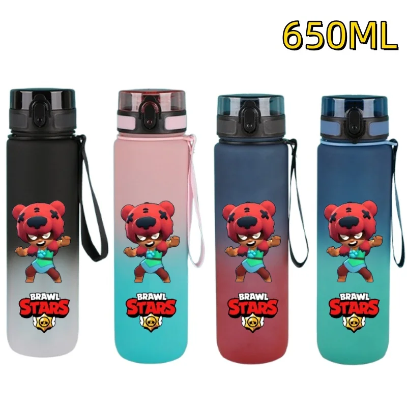 Wilderness Brawl Outdoor Sports 650ML Large Capacity Cartoon Portable Plastic Water Bottle Drinking Cup Student Birthday Gift