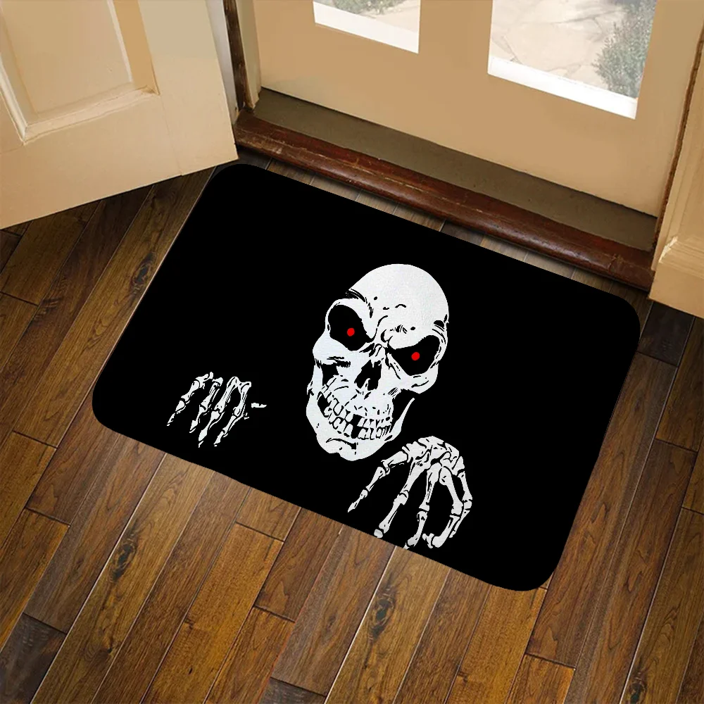 

Skull Bath Mat for Hallway on the Floor Carpet in the Bedroom Rug Carpets Doormat Entrance to Home Decor Items Cute Room Decor