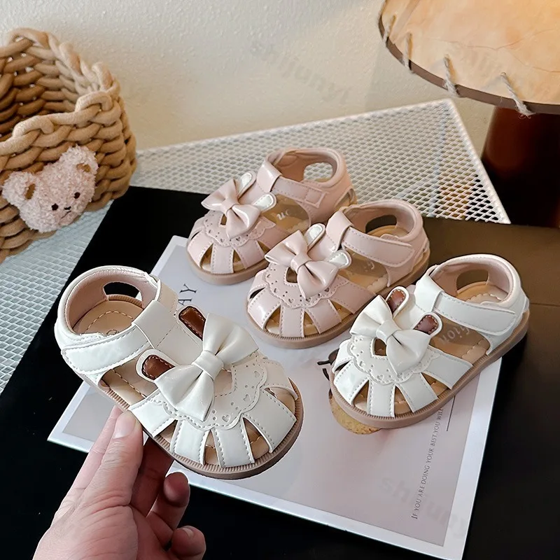 

Children's Casual Sandals Bow Design Comfortable Girls' Princess Shoes 2025 Summer New Fashion Outdoor Beach Soft Soled Sneakers