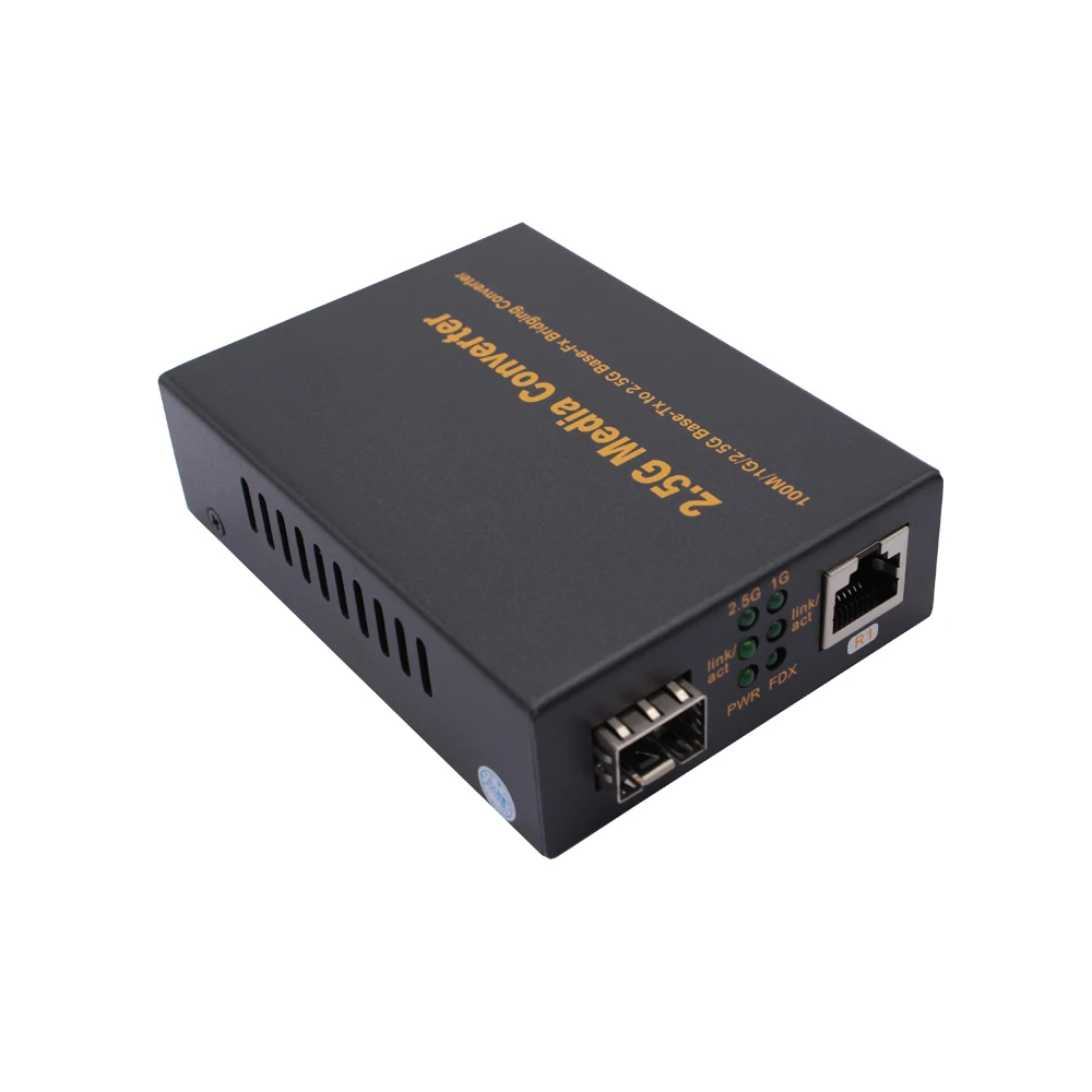 OEM 2,5G SFP RJ45 Медиаконвертер 2,5 Гбит/с UTP в SFP Оптический медиаконвертер DC12V