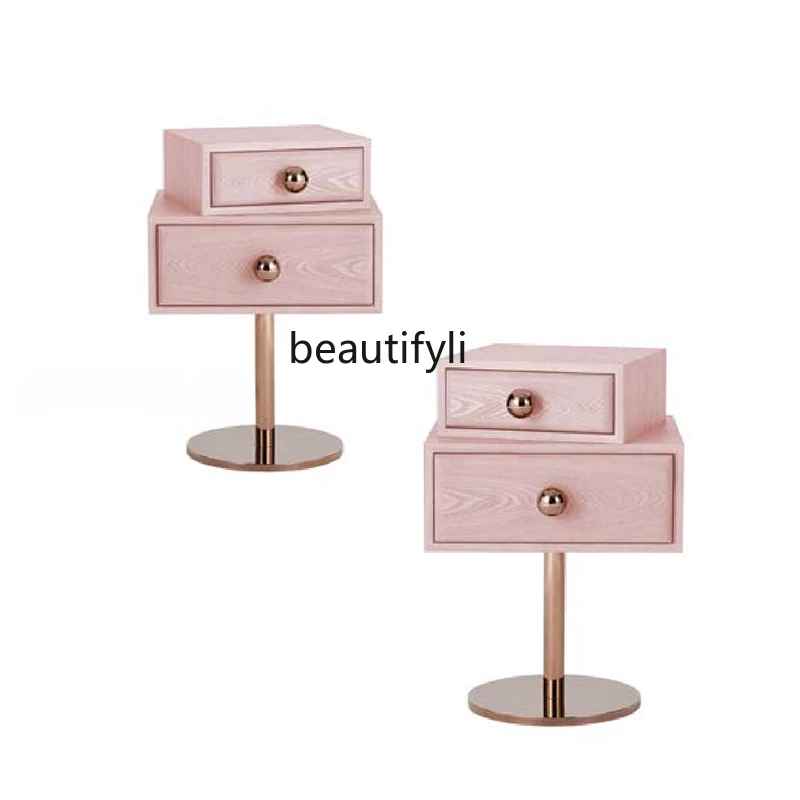 French Designer Model Modern Bedroom Multi-Color Bedside Table Dislocation Combination Color Folding Cabinet Romantic