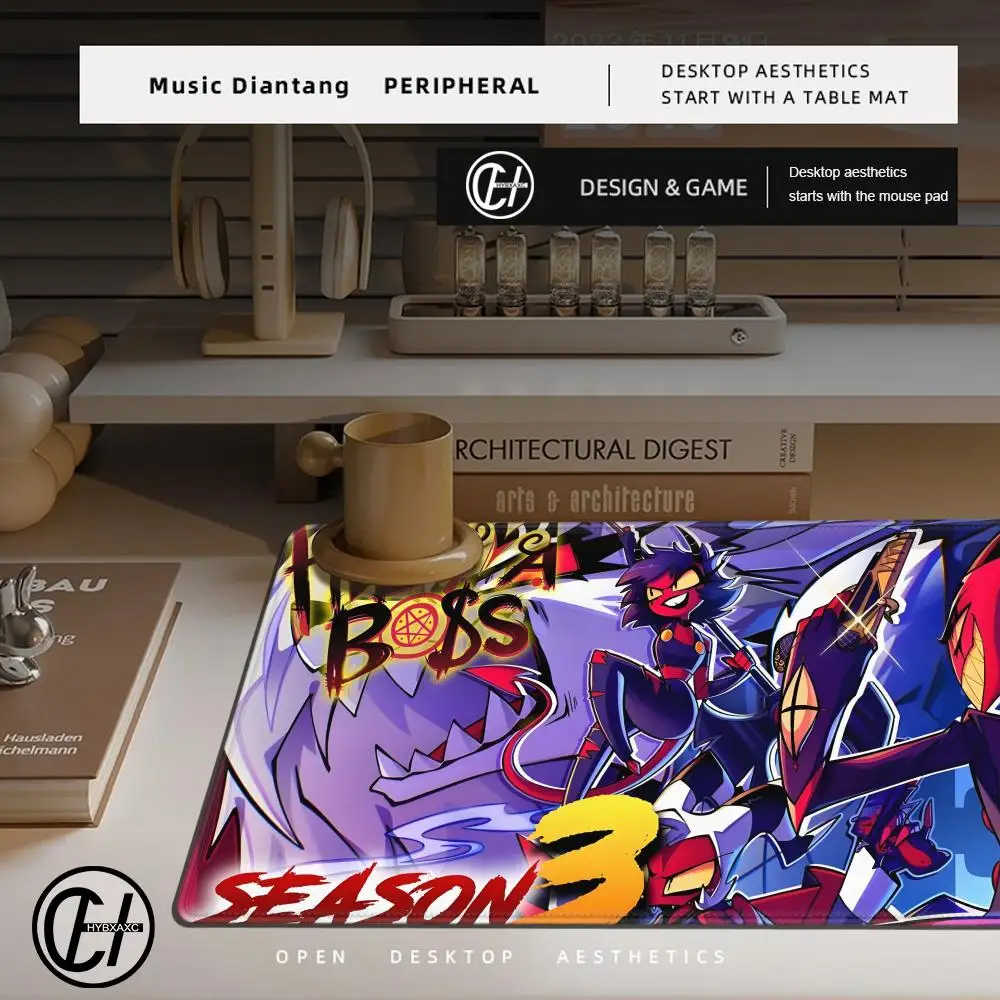 لوحة ماوس لونا Helluva-Boss لوحة المفاتيح Bilitzo Stolas حصيرة مكتبية ملحقات ألعاب الماوس مكاتب الكمبيوتر الحصير منصات الماوس