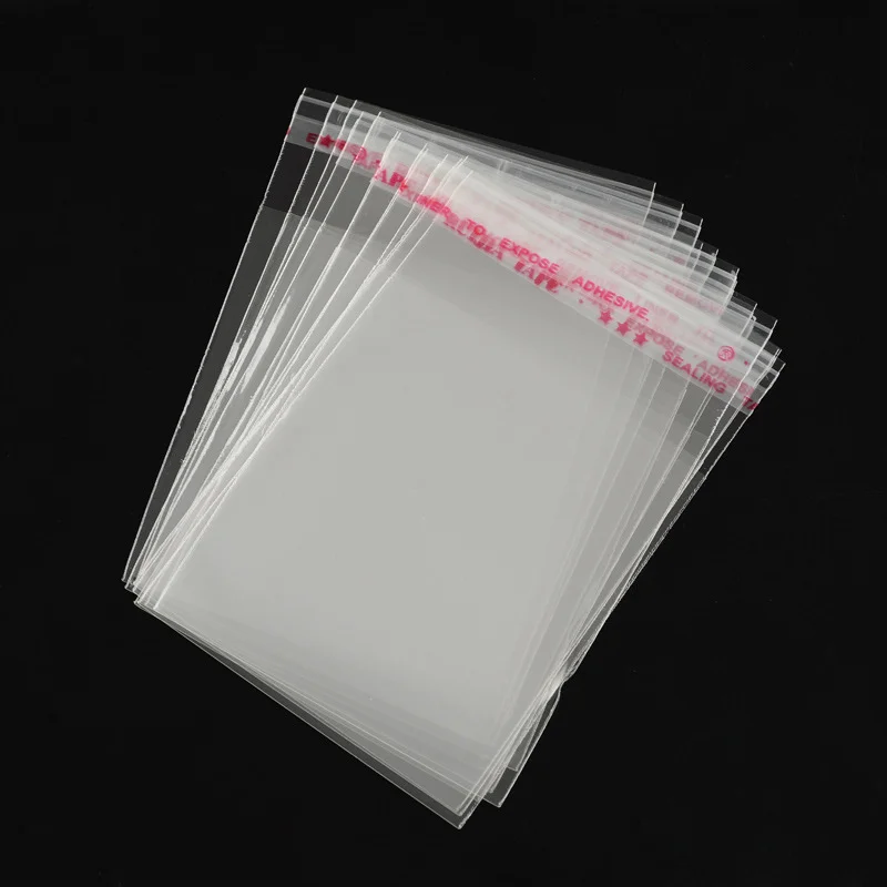 Transparente Self Adhesive Seal Bags, Sacos de Celofane Plástico OPP, Gift Bag & Pouch, Jóias Embalagem Sacos, 100Pcs