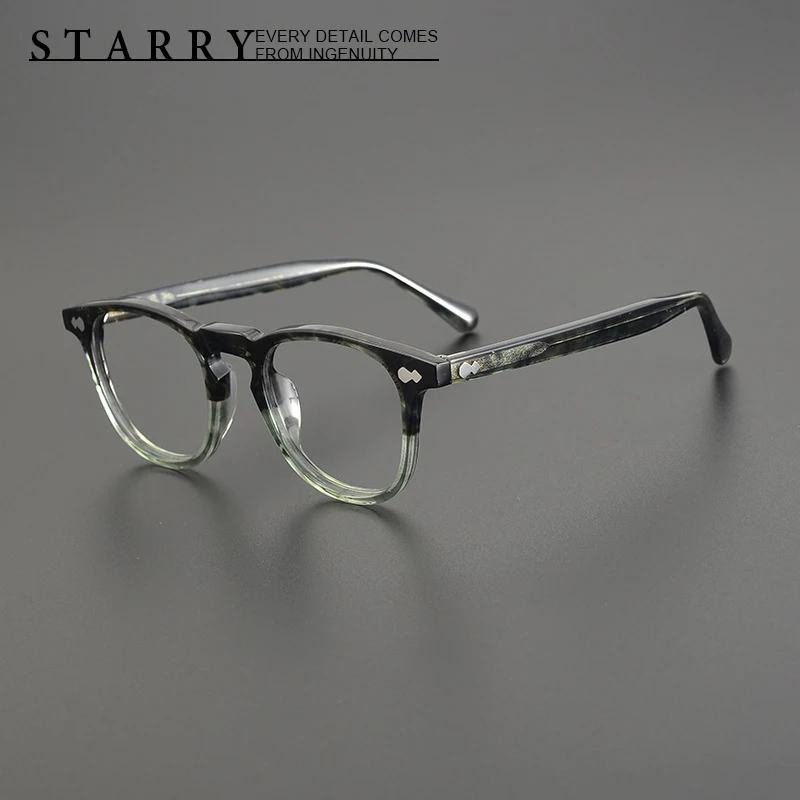 

Acetate Men Eyeglasses Frame Quadrate Pure Handmade Glasses Fashion Retro Optical Myopia Reading Personalized Women Eyewear 8103