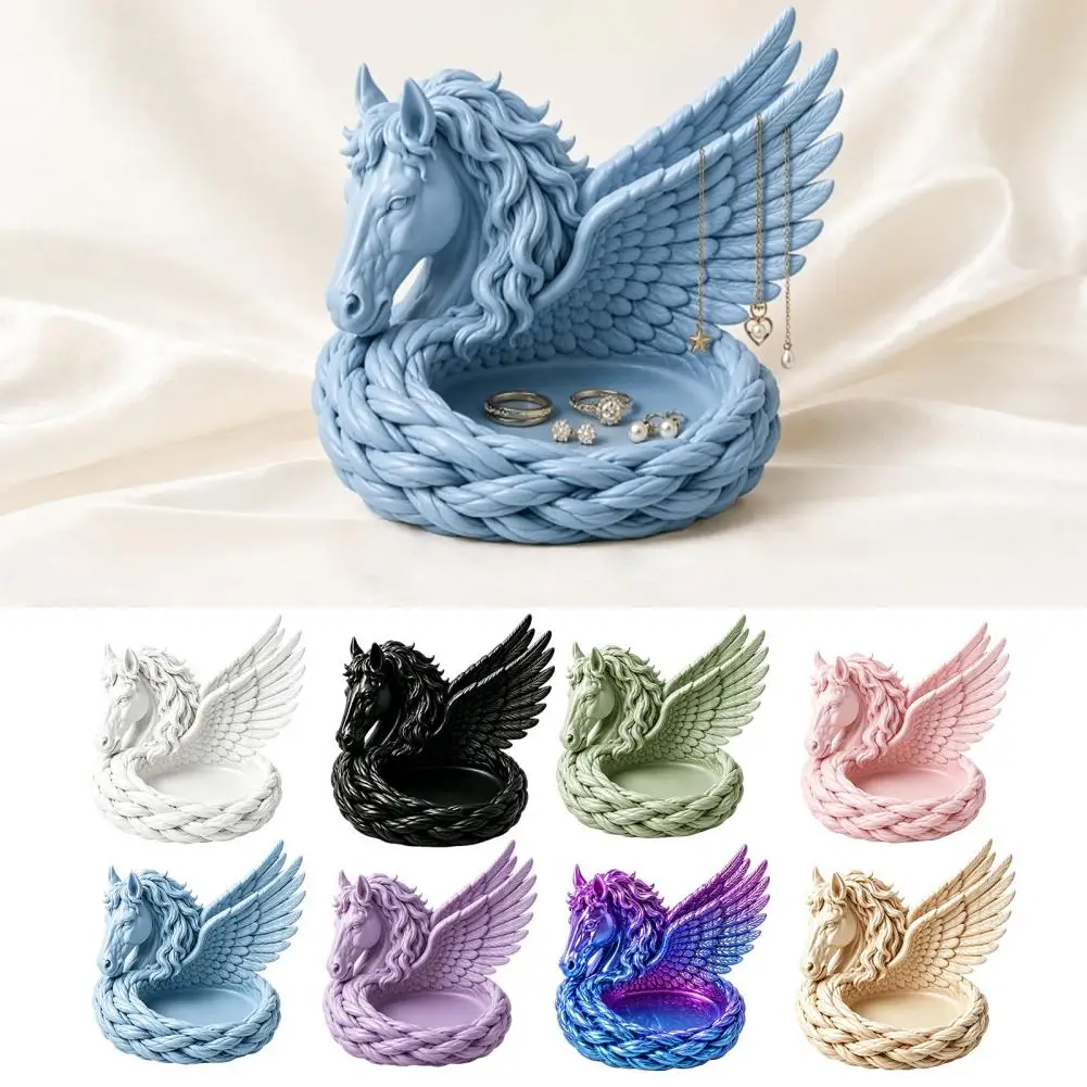 Pegasus Jewelry Tray Horse Head Storage Dish 3d Printed Pegasus Jewelry Organizer Bowl Winged Horse Trinket Tray for Rings