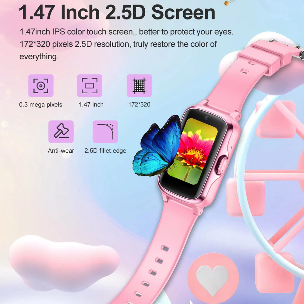 696 4G Children Smart Watch WIFI+GPS+ Base Station Assisted Positioning Video Call Waterproof 500mah Battery Waterproof Kids SOS