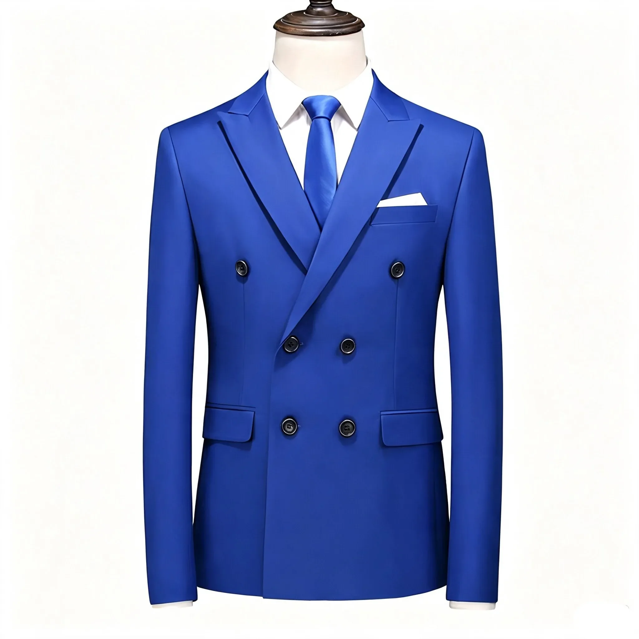 14 Farben Herren Doppelreihige Blazer-Mäntel, Modische Einfarbige Anzüge für Hochzeit, Abschlussball, Business, Casual, Slim Fit – Detail 7