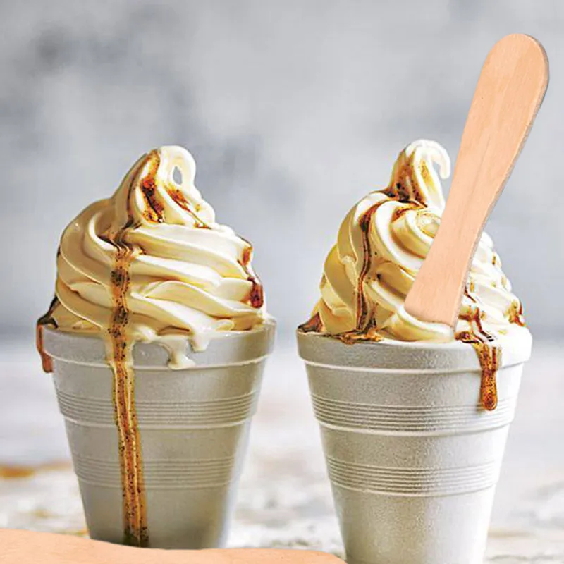 50/100Pcs Wood Ice Cream Sticks Natural Homemade  Ice Cream Dessert Scoop Spoons Popsicle Sticks Making Accessories