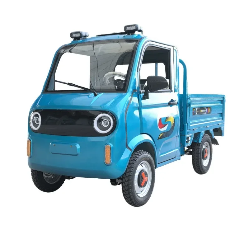 New energy electric four-wheeler truck pickup cargo cargo battery car agricultural old man music single-row