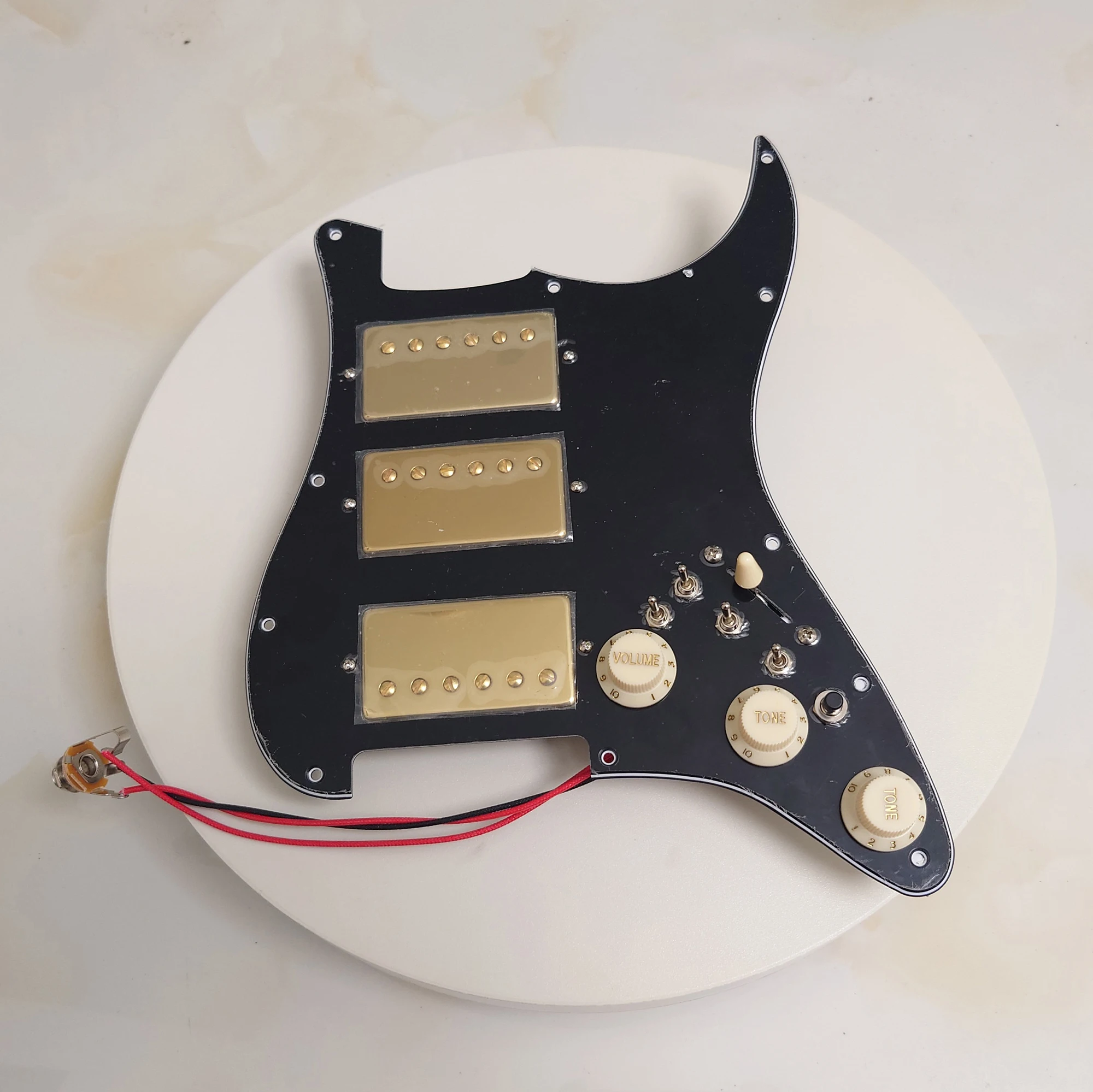 HHH Guitar Prewired Loaded Pickguard with Coil Splittin Ainico 5 Humbucker Pickups Set for ST Electric Guitars Replacement Parts