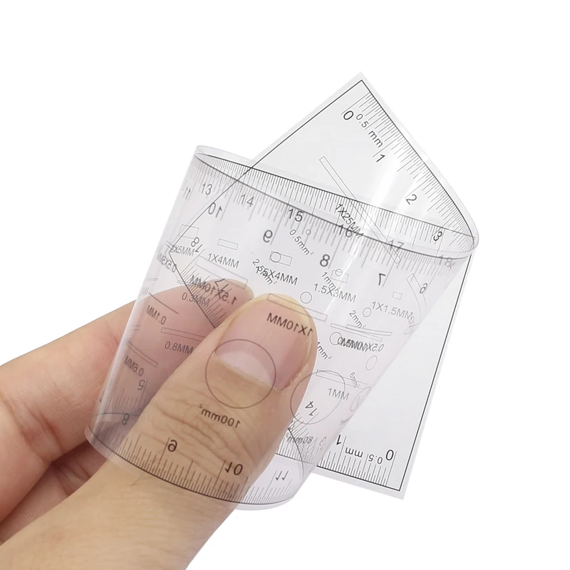 18cm/20cm Film Ruler Gauge Point Dot Line Surface Quality Inspection Straightedge Calibration Ruler Measuring Tools