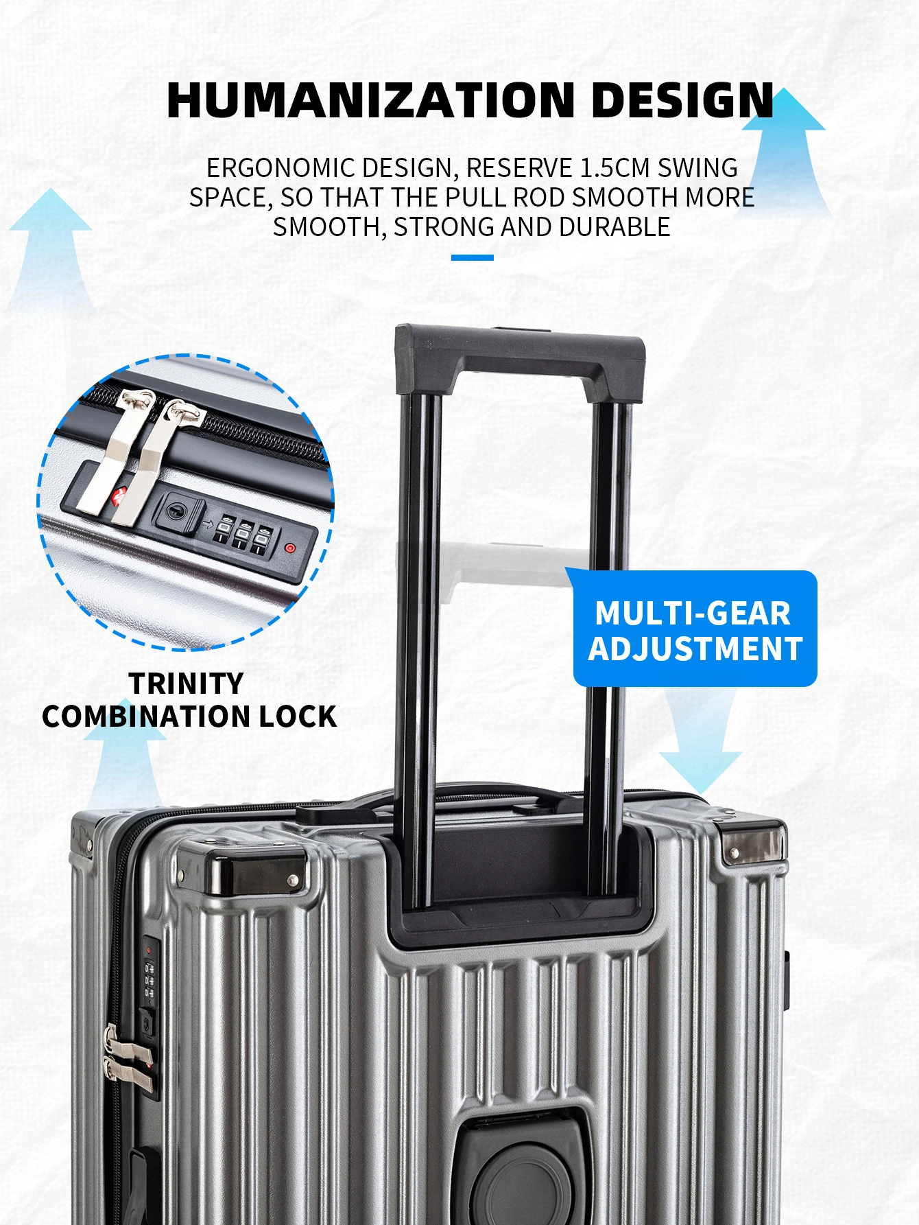 الأمتعة سعة كبيرة متعددة الوظائف حقيبة جديدة طالب قوية ودائمة صندوق كلمة المرور 28 حقيبة تروللي بعجلات عالمية #5