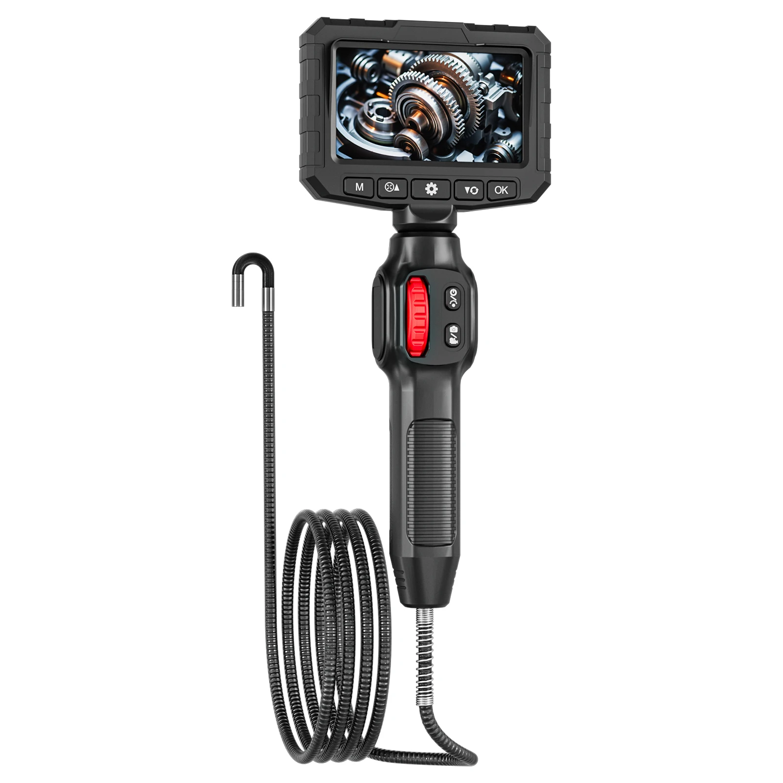 

Two-Way Articulating Borescope Camera with Light: Industrial Endoscope Inspection Camera with Articulated Probe