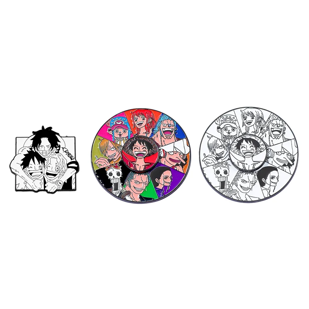 3 Broches de Anime One Piece, Luffy y Zoro, Pin Esmaltado Personalizado, Joyería para Mochila y Ropa, Insignia Metálica Decorativa, Accesorios de Regalo
