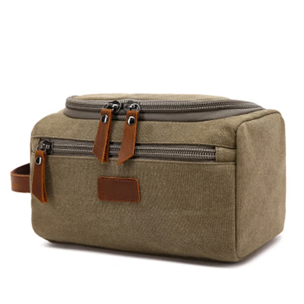 Canvas Toiletry Bag for Men Wash Shaving Dopp Kit Women Travel Make UP Cosmetic Pouch Bags Case Organizer