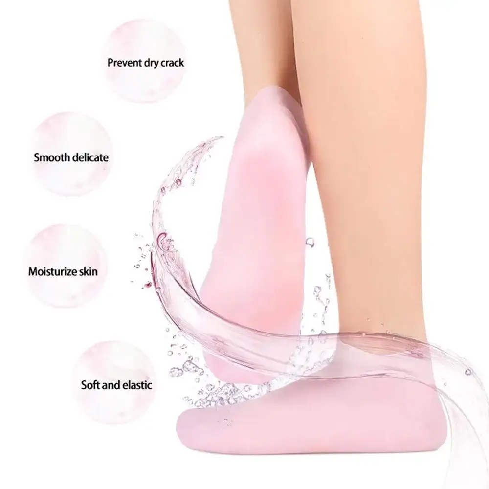 1Pair Spa Silicone Socks Moisturizing Gel Socks Foot Care Tools To Exfoliate And Prevent Dry Cracks Dead Skin Removal Protector