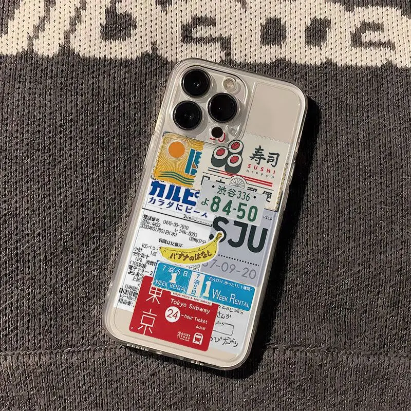 

Retro Collage Japanese Style Phone Case For iPhone 17 16 15 11 12 14 13 Pro Max Mini X XS XR 7 Plus 17E Shockproof Cover Fundas