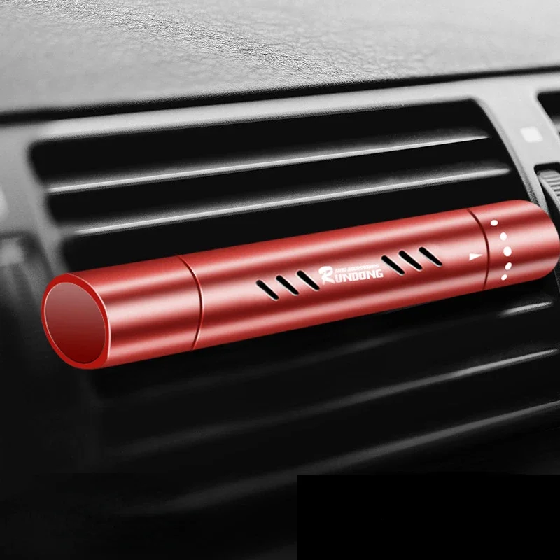 

1pc Red Tube Car Air Freshener Decoration Fragrances Aromatherapy Propeller Rotating Perfume Diffuser Solid Balm Deodorants Home