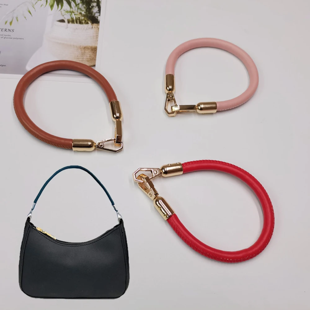 1PC 30-60Cm PU Leather Bag Handle High Quality&Fashion Bag Accessories For Women DIY Handbags Short Bag Strap With Gold Buckle