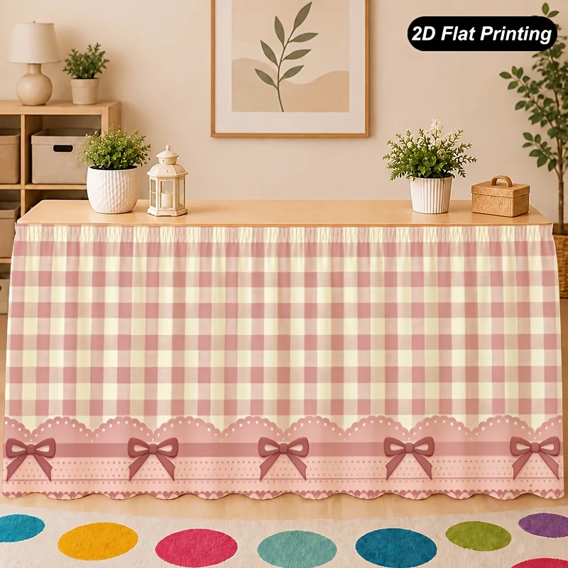 The pink checkered tablecloth is perfect for decorating the kitchen at home,hosting family gatherings,and for festive occasions.
