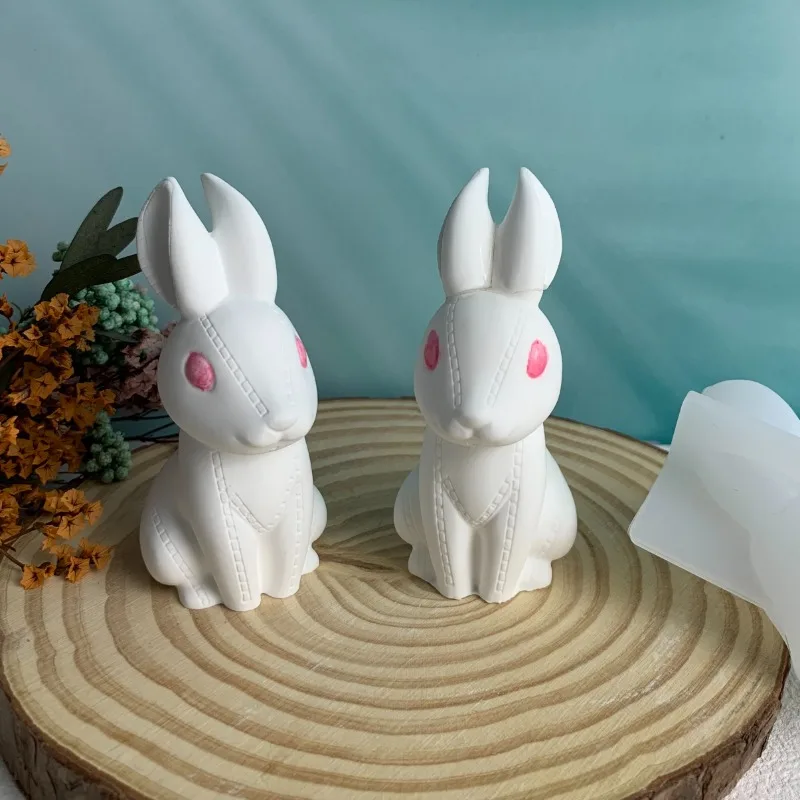 3D Rabbit Resin Mold Easter Bunny Epoxy Resin Silicone Chocolate Molds Resin Casting Molds for Handmade Candle