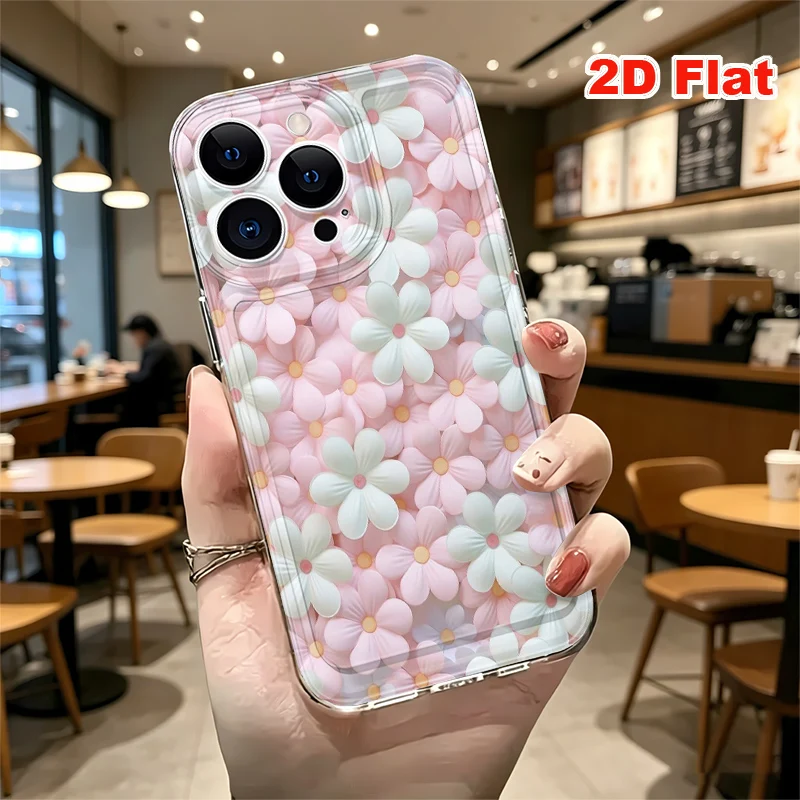 2D Flat Soft Silicone Phone Case For iPhone 17 Pro Max 16 18 Pro 13 11 15 14 Plus 12 17 16E 17Promax Shockproof Transparent Funda Cover