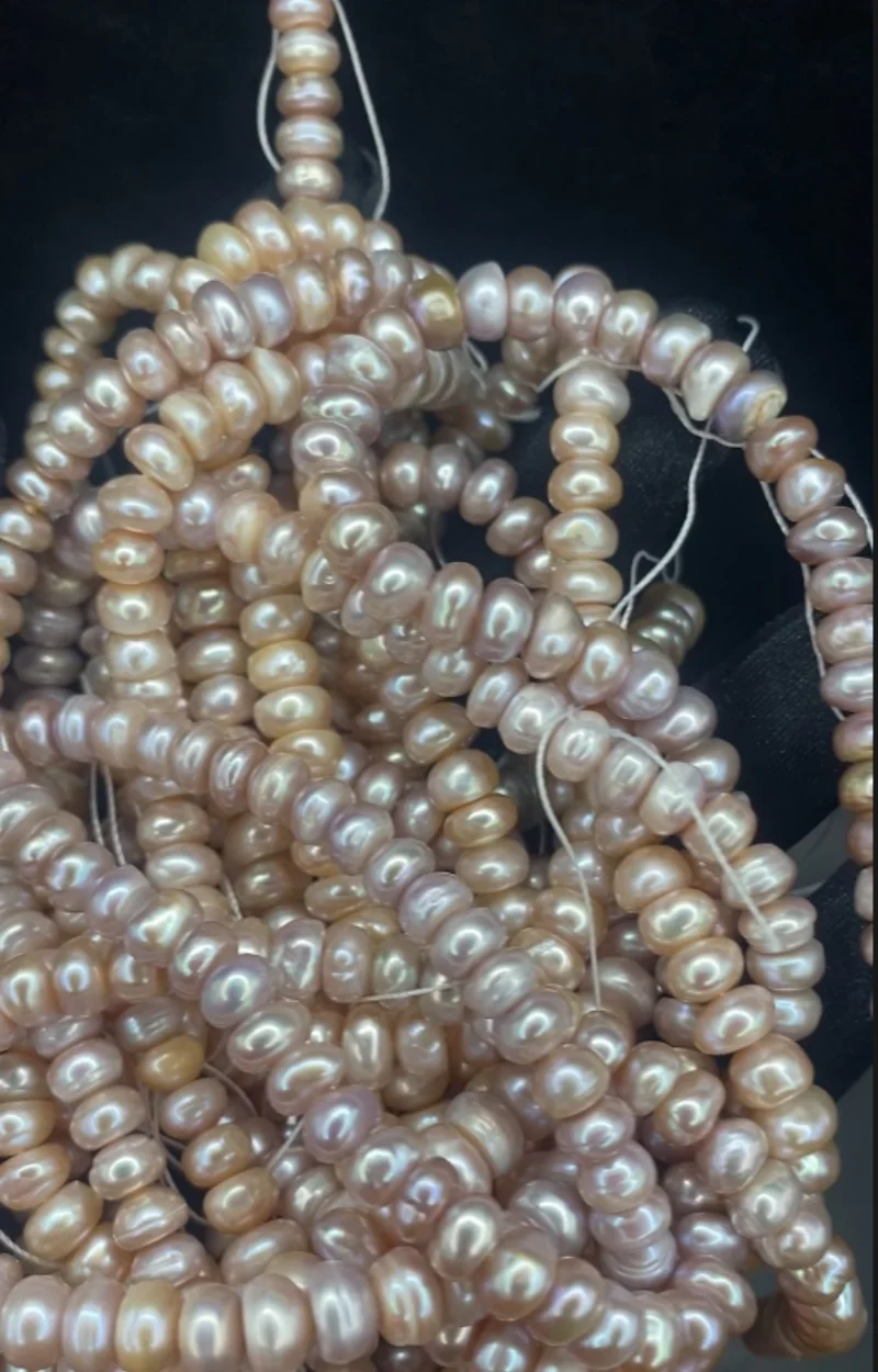 

100% Natural Freshwater Pearl 2A Flat Shape Beads Button Pearls For Jewelry Making DIY Bracelet Necklace Earrings Accessories