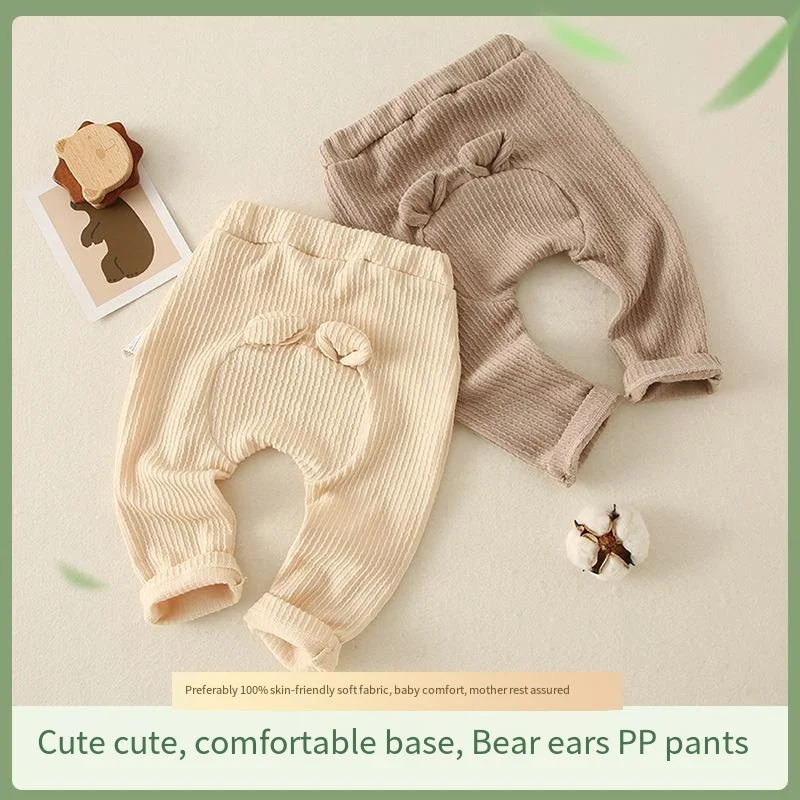 

Baby Pants Baby Spring Autumn Waffle Checkered Lantern Pants Wearing Cute Newborn Long Pants Big PP Pants Leggings 2024 Pants