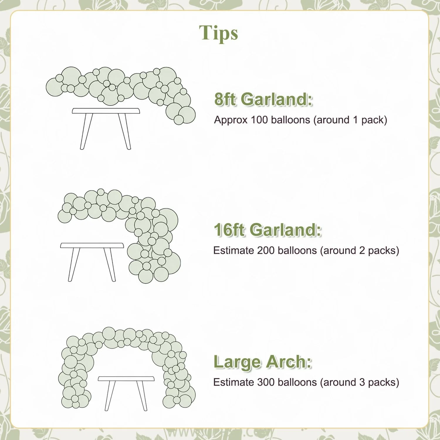 Sage Green Gold White Clear Balloon Arch Kit Sage Light Sand Latex Balloons Wedding Engagement Bridal Baby Shower Birthday Anniv view 6