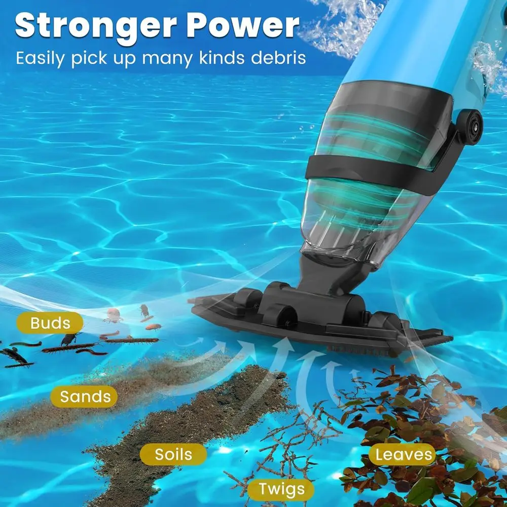 Aspirapolvere wireless per piscina fuori terra: ricaricabile, di lunga durata, efficiente per la rimozione di sabbia e detriti