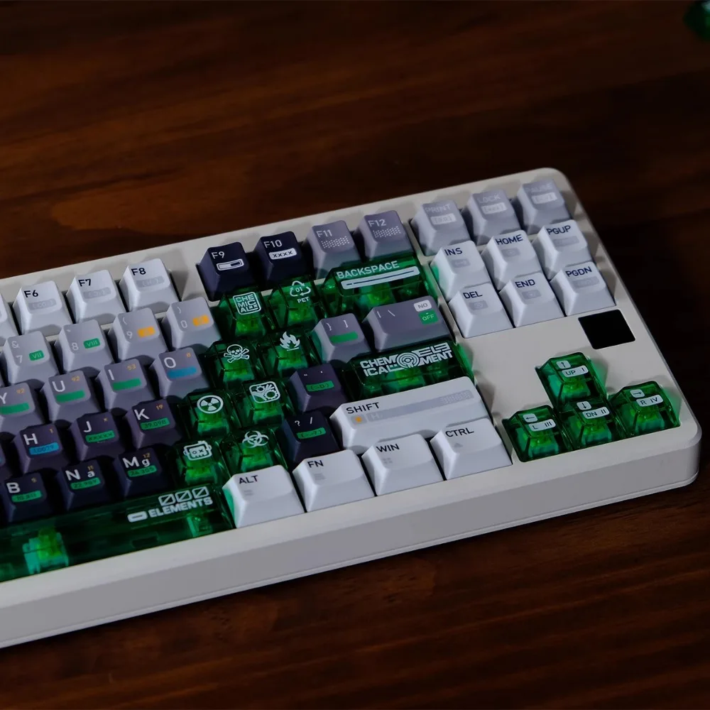 Química Tema Translúcido Keyboard Cap, Keycap Gaming mecânica, Perfil cereja, PBT, PC, Custom, 003