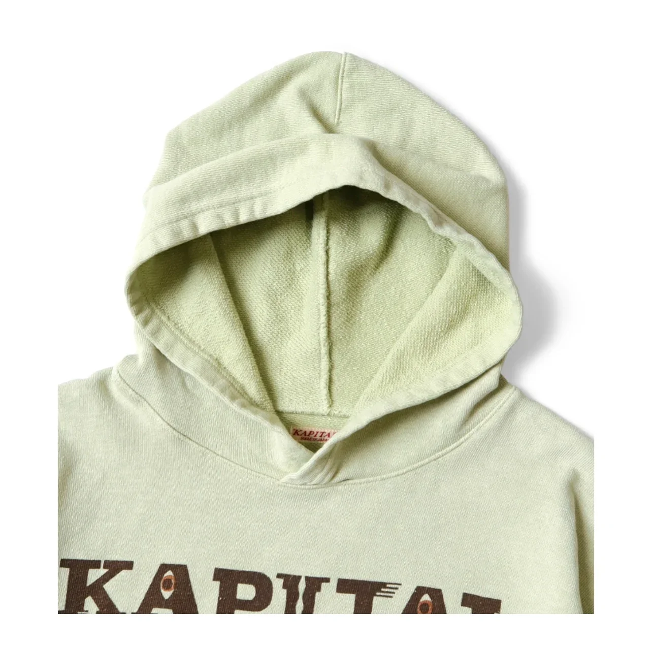 24AW KAPITAL Hirata and Hongri Casual Cotton Warm Letter Printed Distress Hooded Men Sweatshirt