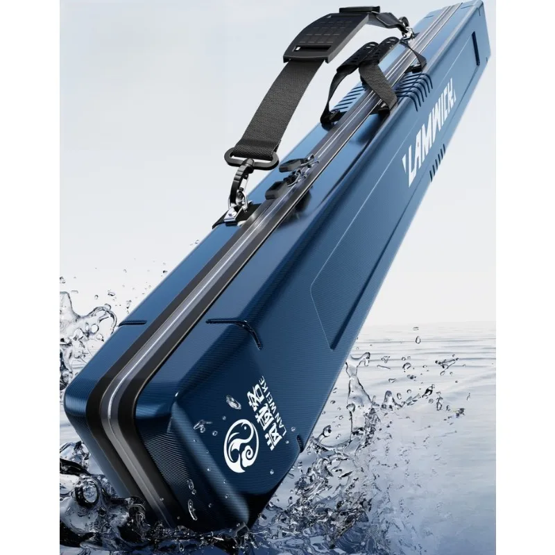 

Hard Shell Fishing Rod Case Waterproof Abrasion Resistant Lightweight Handheld Large Capacity 130cm Multi-Function for Sea Bass