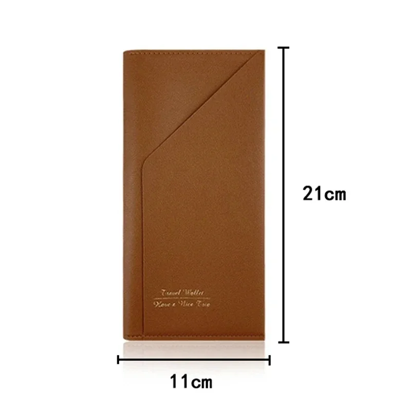 PU Leather Passport Holder Travel Walle Card Documents Travel Wallet Simple Women Men Travel Bronzing Document Bag Storage