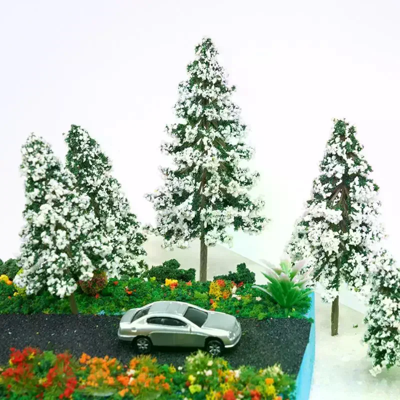 /PFU/Decoration 5 Sizes Of Mini Snow Pine Model Scenery Trees For Christmas Decoration Winter Ornaments Crafts For Home Xmas