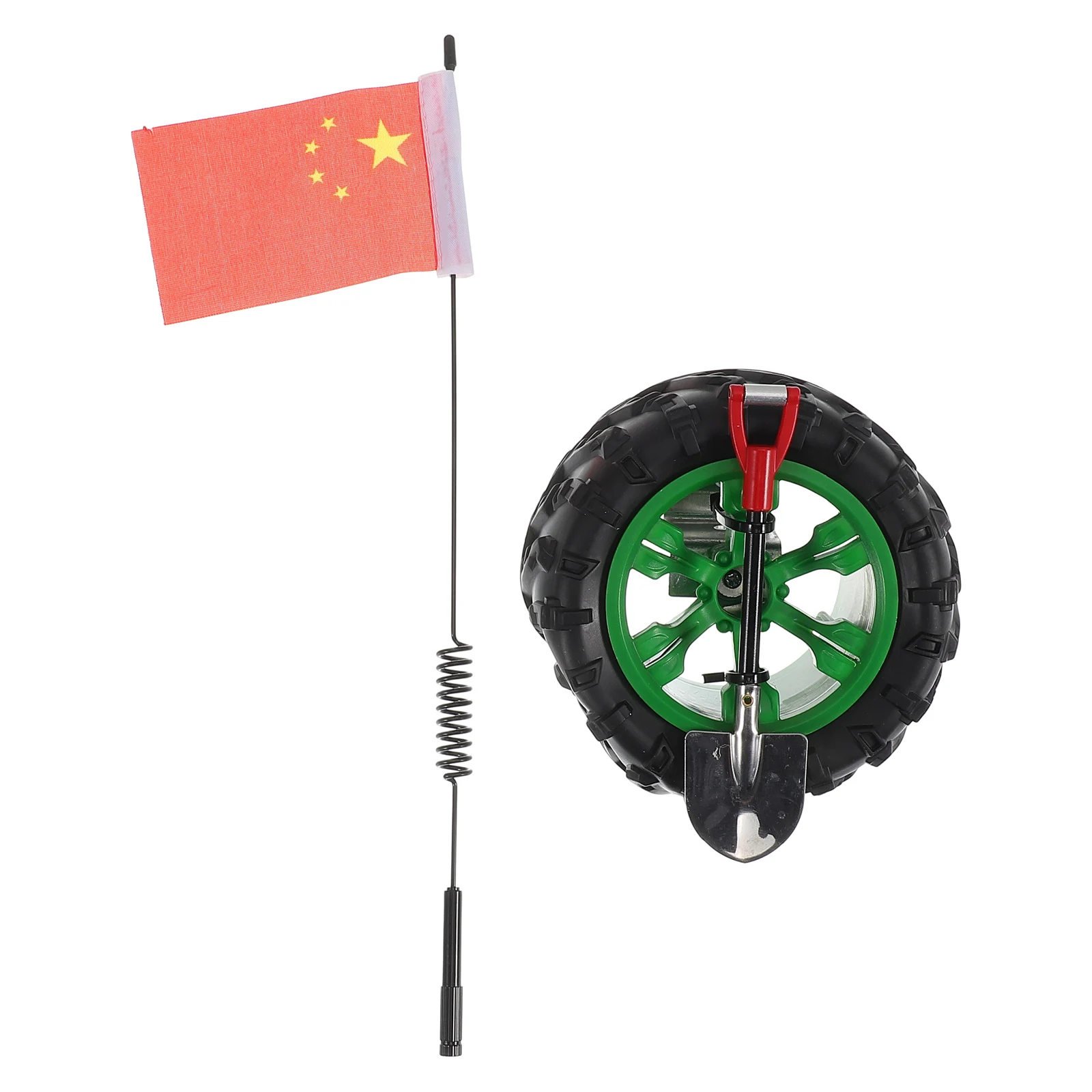 

Mini Spare Tire Antenna Car Decorations Lightweight Durable Plastic Iron Material Easy Installation Racing Emblems Mini Flags