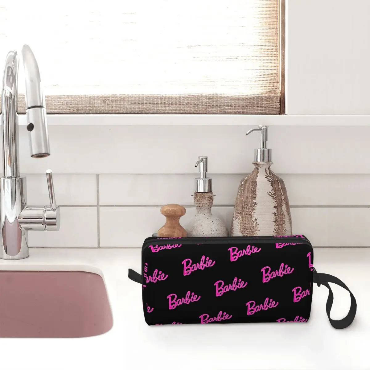 Barbie Pink Girls Y2K grande borsa per il trucco Beauty Pouch borse per cosmetici da viaggio borsa da toilette portatile per Unisex