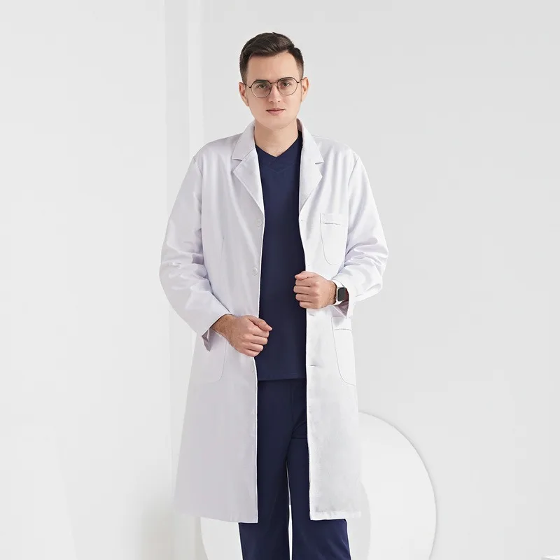 Nightingale White Gown Short Sleeve Summer Men's and Women's Doctor's Overall Hospital Chemical Thin Lab Coat Nurse Overalls