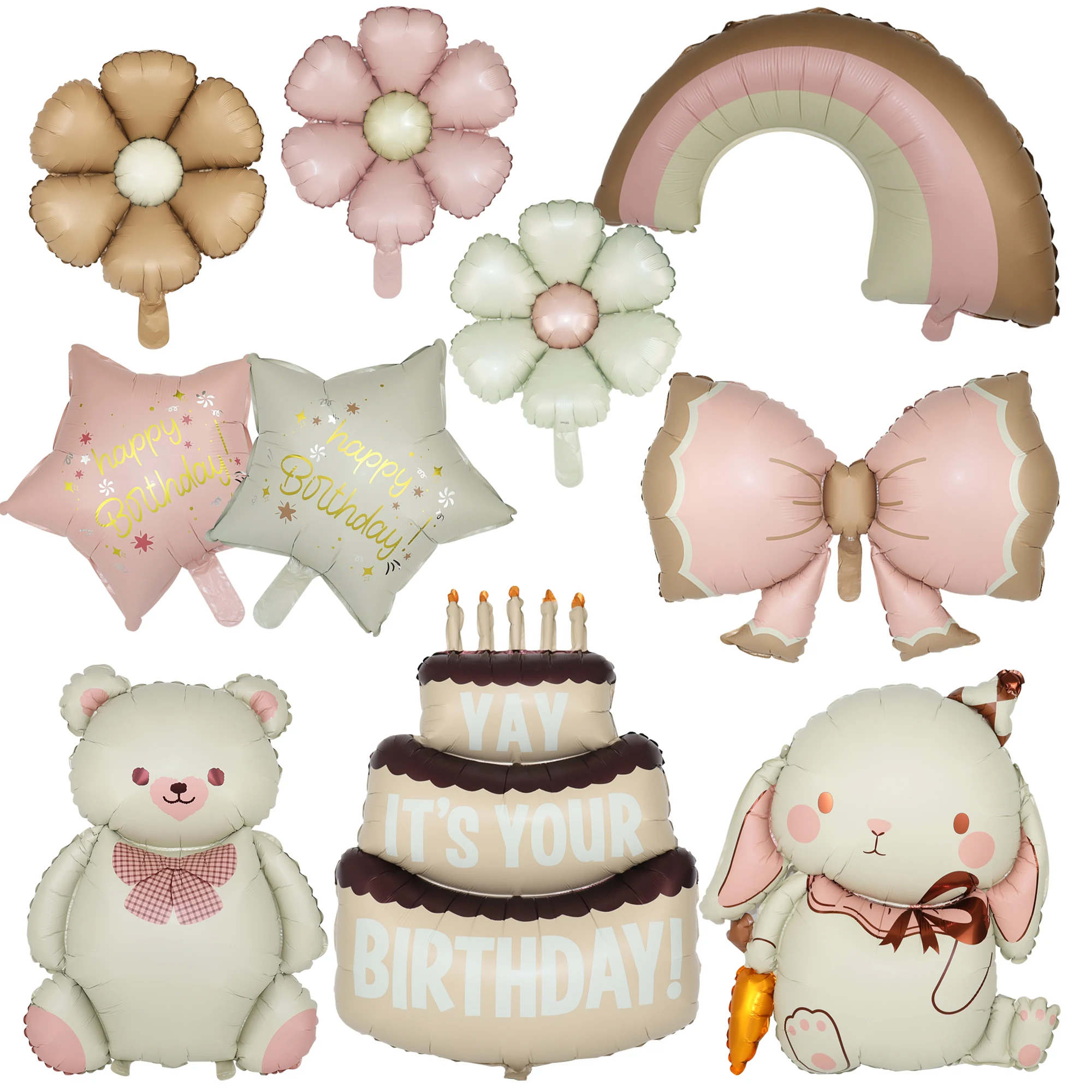  لطيف ماتي عيد ميلاد سعيد الحيوان احباط بالون الدب قوس قزح القوس ديناصور بالون الاطفال بيبي دش الكبار حفلة عيد ميلاد الديكور