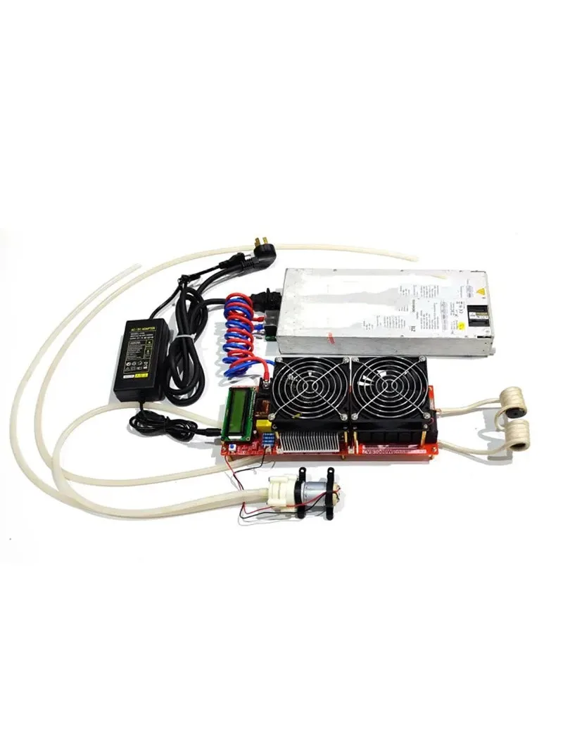 3000W 55A ZVS High Frequency Induction Heating Module, With Heating Coil, Cooling Pump, Power Supply & Crucible