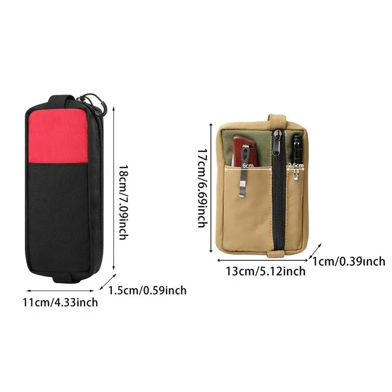 EDC Poudres Mini Portefeuille Porte-Monnaie, Sac Multifonctionnel pour Camping, Randonnée, Portable, Extérieur, Outil, Rangement