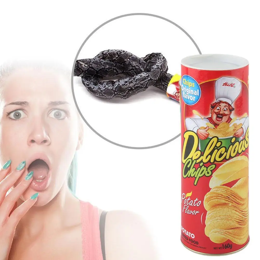 재미있는 감자칩이 점프하는 스프링 뱀 바퀴벌레 장난감 선물 만우절 장난 재미있는 농담 장난감 파티 장식