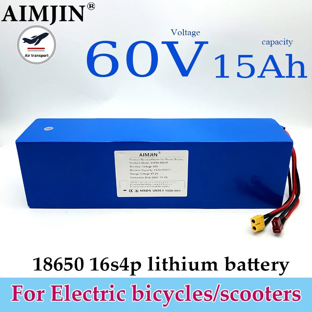 

60V 15Ah 18650 16s4p Electric scooter bateria 67.2v 15AH Electric Bicycle Lithium Battery