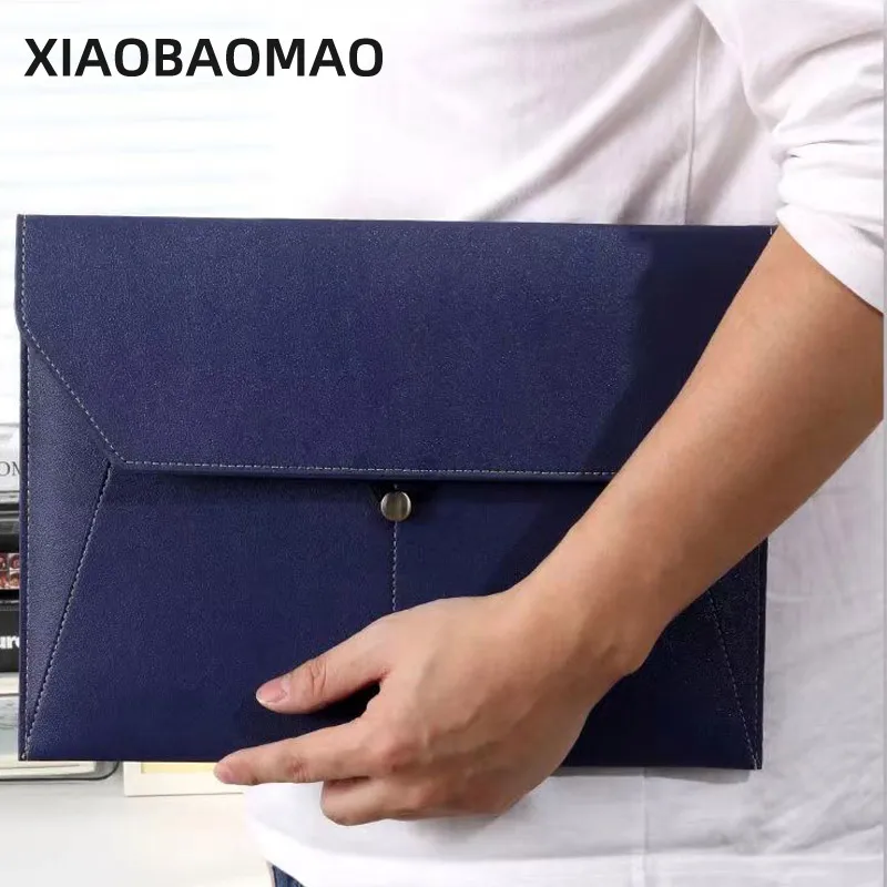 33cm * 23.5cm Waterproof Pu Leather A4 Business Briefcase File Folder Document Paper Organizer Storage Bag