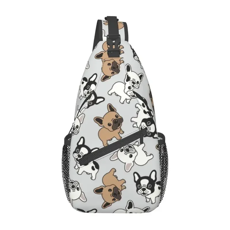 Frenchie French Bulldog Sling Crossbody Chest Bag Men Casual Dogs Pet Lover Shoulder Backpack for Hiking