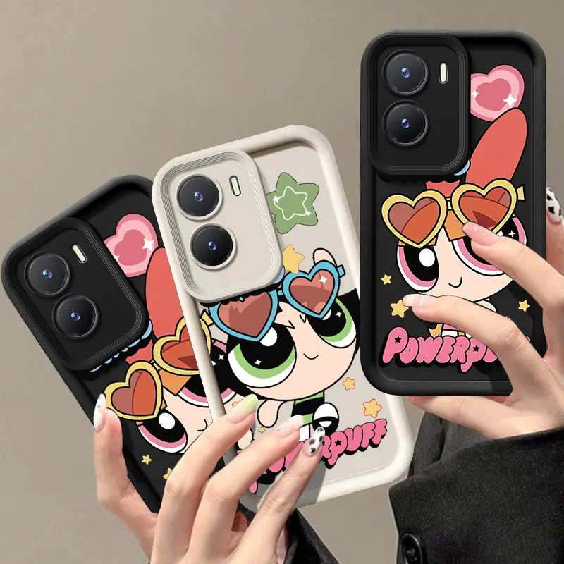 The Cute P-Powerpuff Girls Phone Case For VIVO V30 X80 X90 X100 Pro V29E V40 Y75 Y78 Y100 Y02 Y17 Y22 Y76 S Y03 Y21 Y27 Y28 Y35