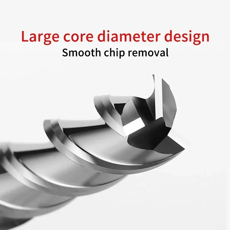 Chowmaster HRC55 مطحنة نهاية كربيد غير مطلية 3 مزامير قاطعة طحن من الألومنيوم كربيد التنغستن طواحين نهاية CNC