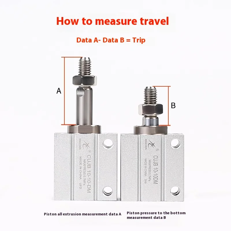 أسطوانة تركيب مجانية تعمل بالهواء المضغوط على شكل نجمة MU10/CUJB8/6/12/16 -4DX15X20D * 25DM30D