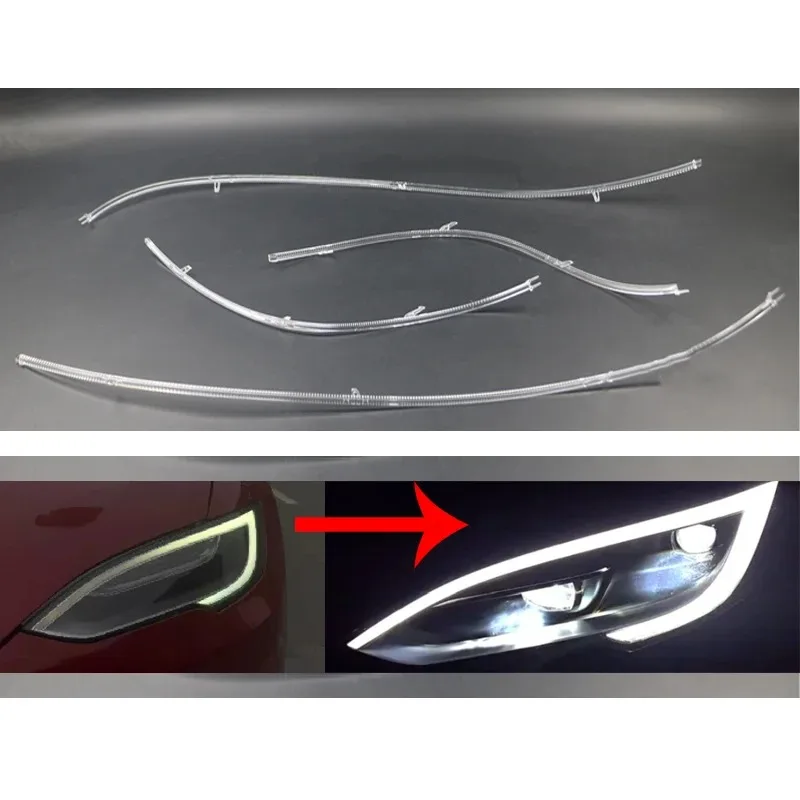 

Для модели Tesla S 2019 2020 2021 2022 2023 фара DRL трубка акриловая трубка световая направляющая полоса DRL полоса LightBoard