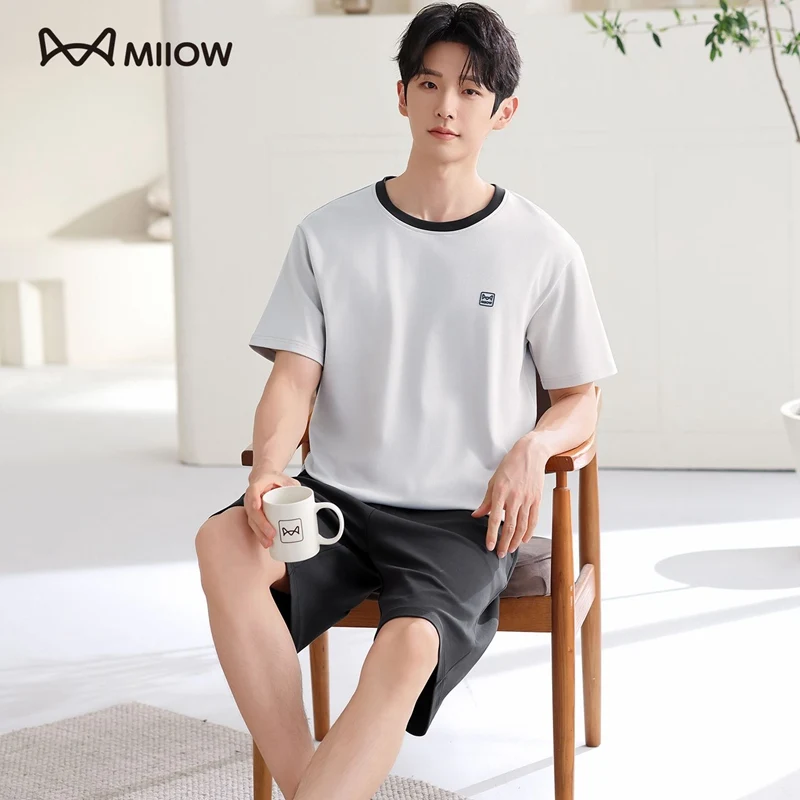 2026 Summer Couple Short Sleeve 100% Cotton Pajama Sets for men Korean Loose Sleepwear Suit Pyjamas Women Homewear Home Clothes